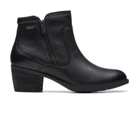 Womens - Neva Zip WP Black Leather Weather Ready