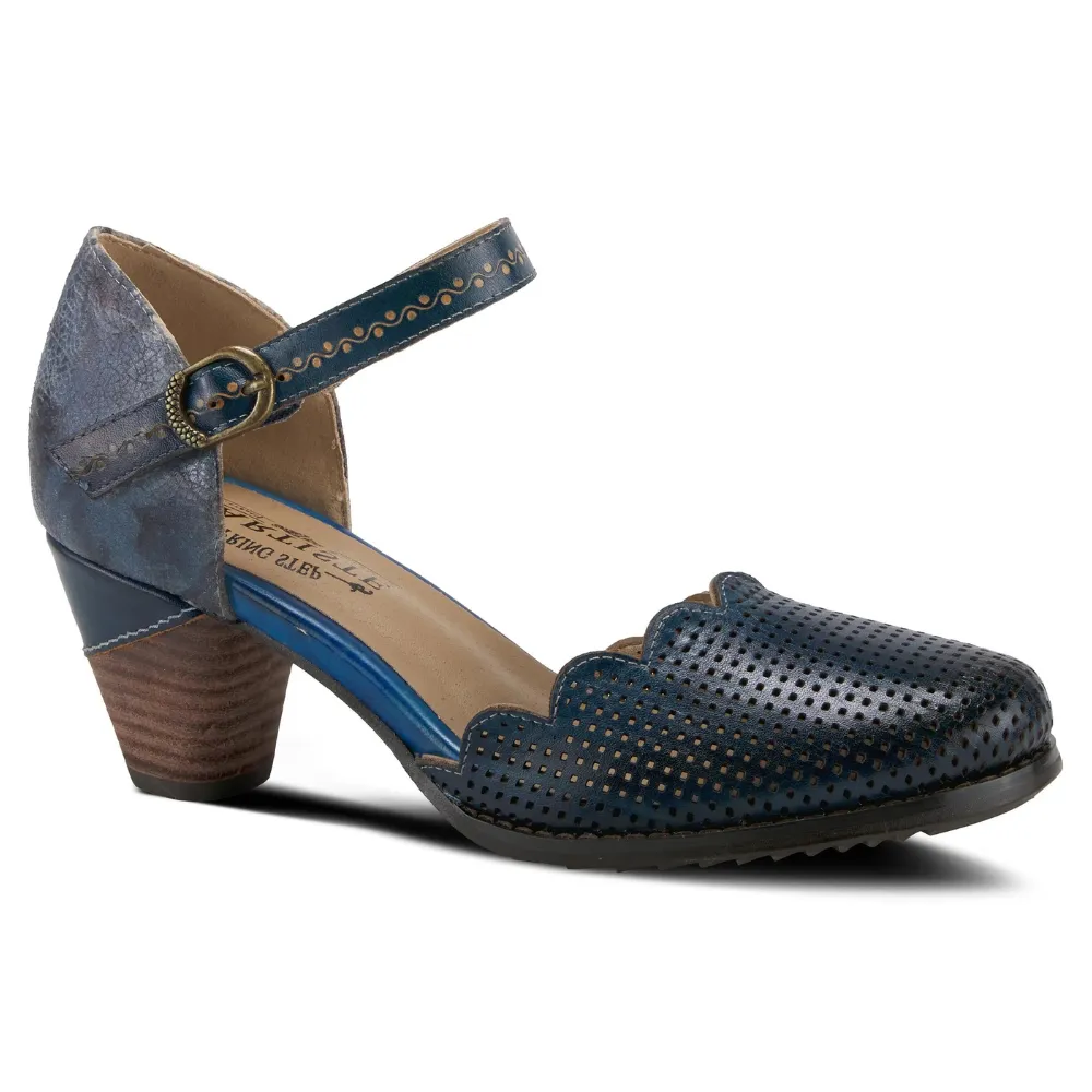 L'Artiste By Spring Step Parchelle Navy Multi Leather Heel (Women's) Best English Dress Shoes
