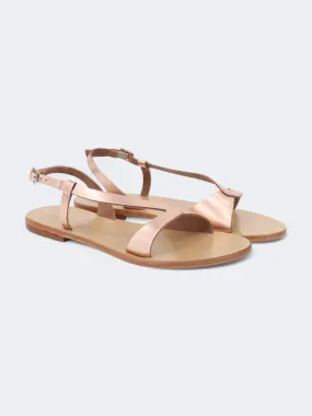 High Heel Jungle Women's Glossy Sandals,Rose Gold