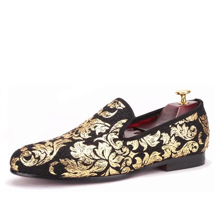 Laurent Loafers OneDrop Handmade Dress Shoes High End Gold Printing Men Wedding Party Prom Loafers