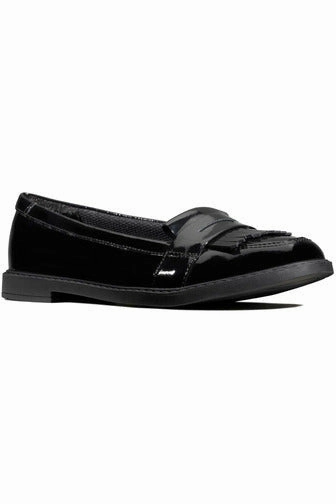 Quick-Dry Material Walkable Clarks Scala Bright Youth black patent