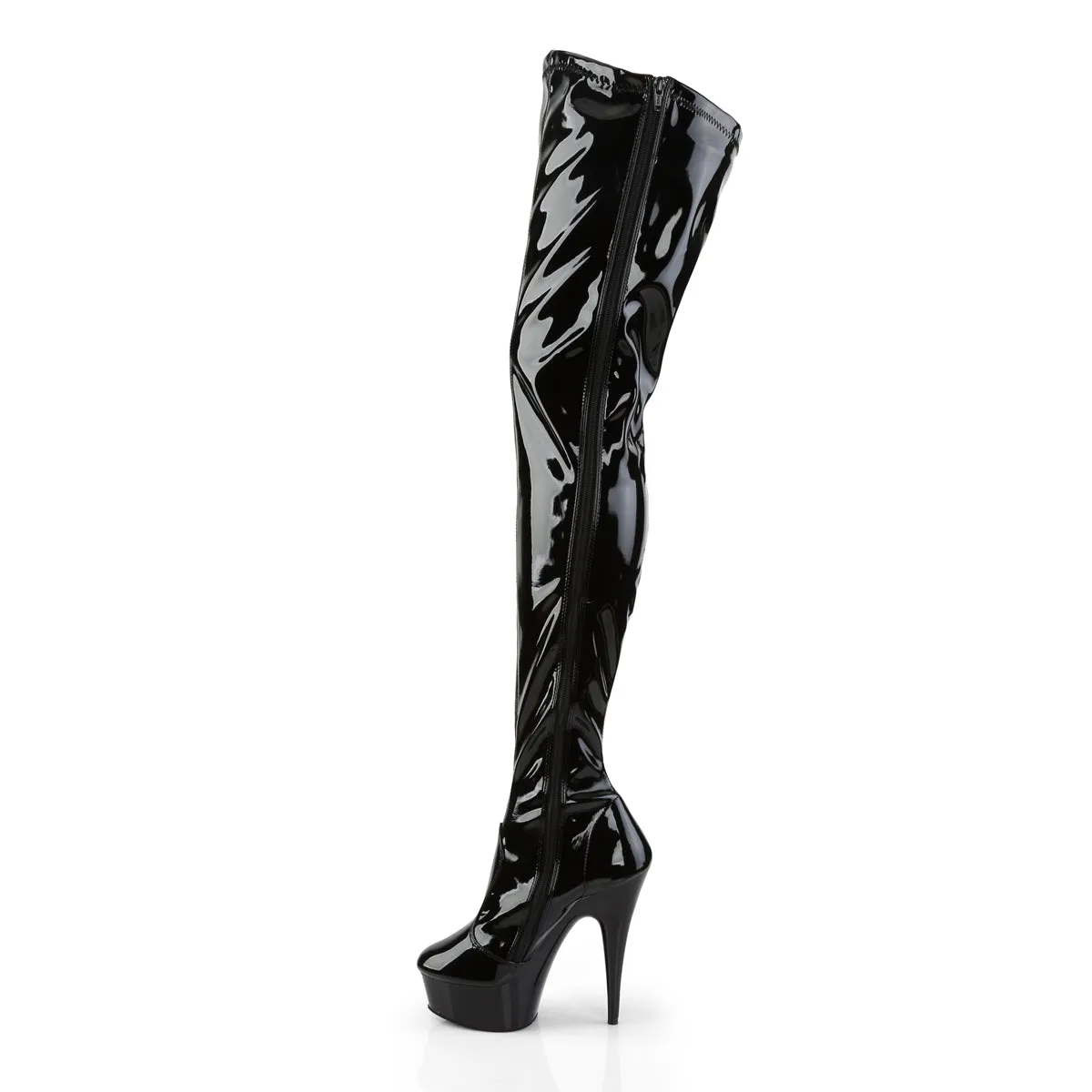 DELIGHT-4000 Pleaser Black Patent Sexy Platform Shoes (Pole Dancing Heels) Race Day Shoes Asics