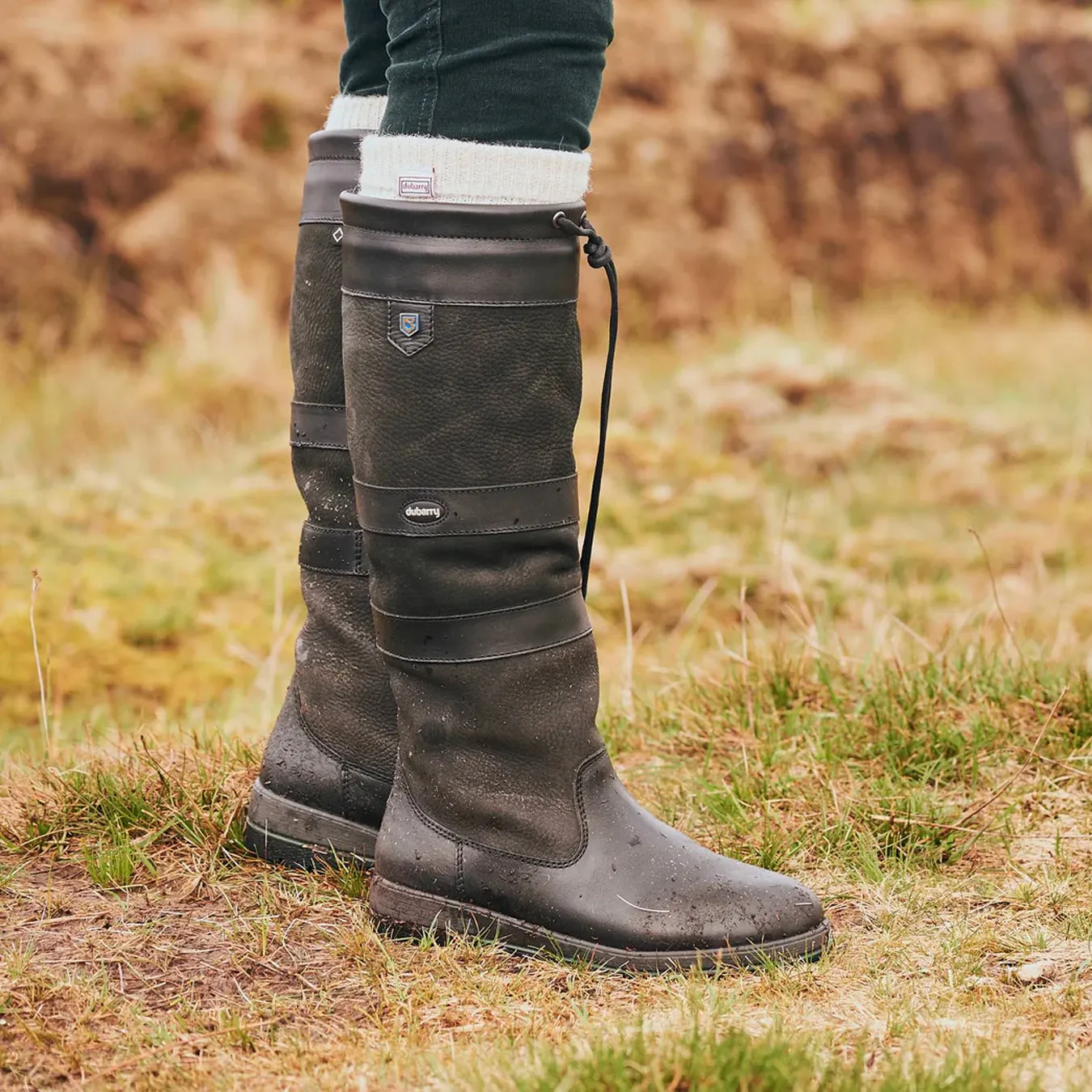 Dubarry Womens Galway Gortex Leather Boot Black Hard Wear