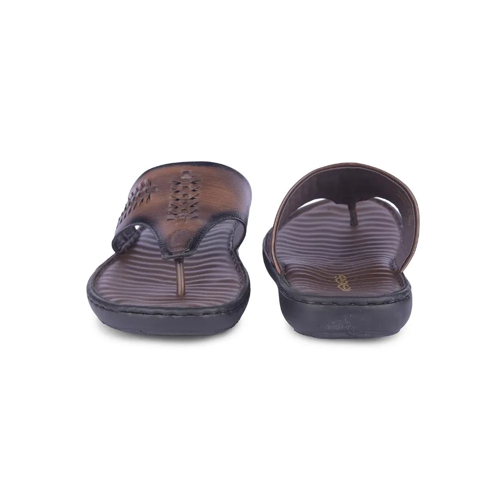 Healers Casual Brown Slipper For Men MSL-4 By Liberty Good Support Slippers