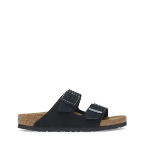 Canvas Upper Stud Detail Birkenstock Womens Arizona Narrow Sandal Black
