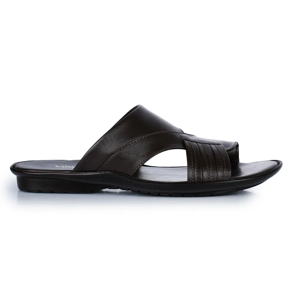 Wool Slippers With Leather Soles Coolers Brown Casual Slipper For Men COOL99-81 By Liberty