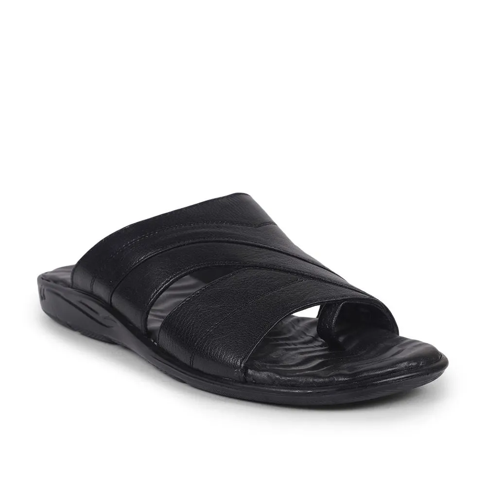 Coolers by Liberty Men LG-751 Black Casual Slippers Tall Fuzzy Slippers