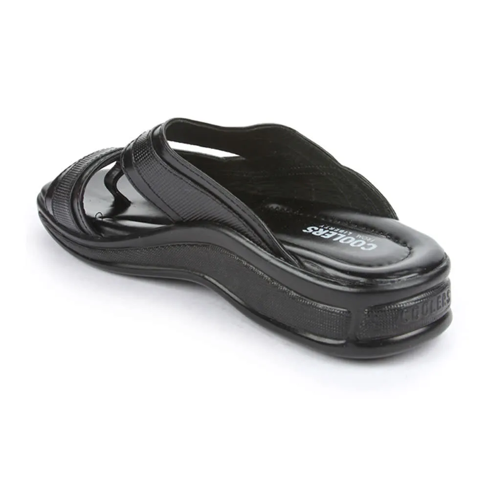 Gym Slides Coolers Casual (Black) Slippers For Men 2050-01 By Liberty