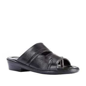 Best Shearling Slippers Coolers Casual (Black) Slippers For Men 7153-44 By Liberty