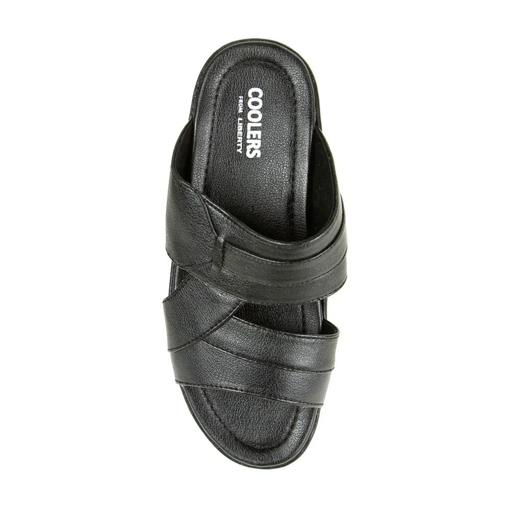 Coolers Casual (Black) Slippers For Men 7153-601 By Liberty Simple Knitted Slippers Free Pattern