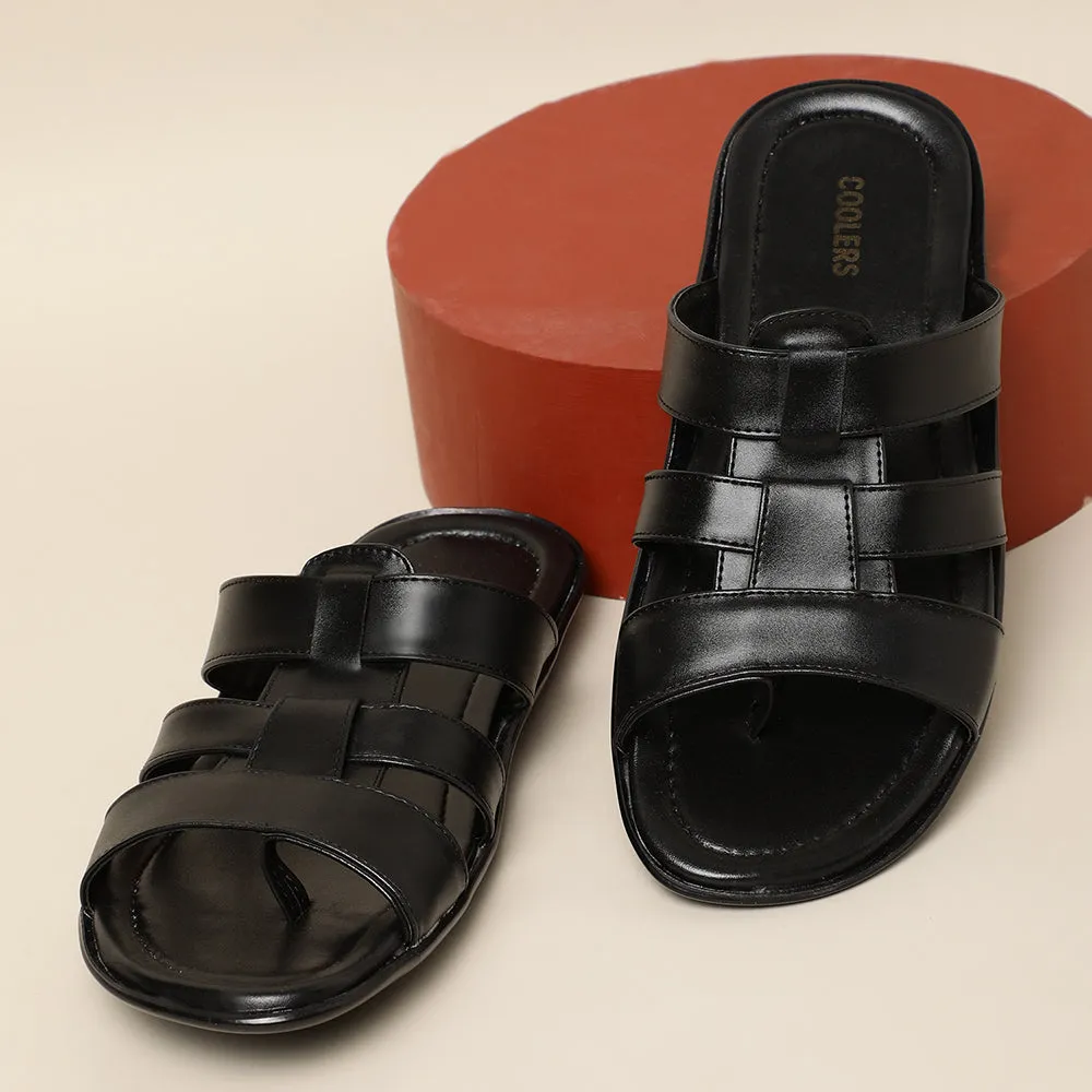 Western Boots Fashion Slippers Coolers Casual (Black) Slippers For Men COOL99-3 By Liberty