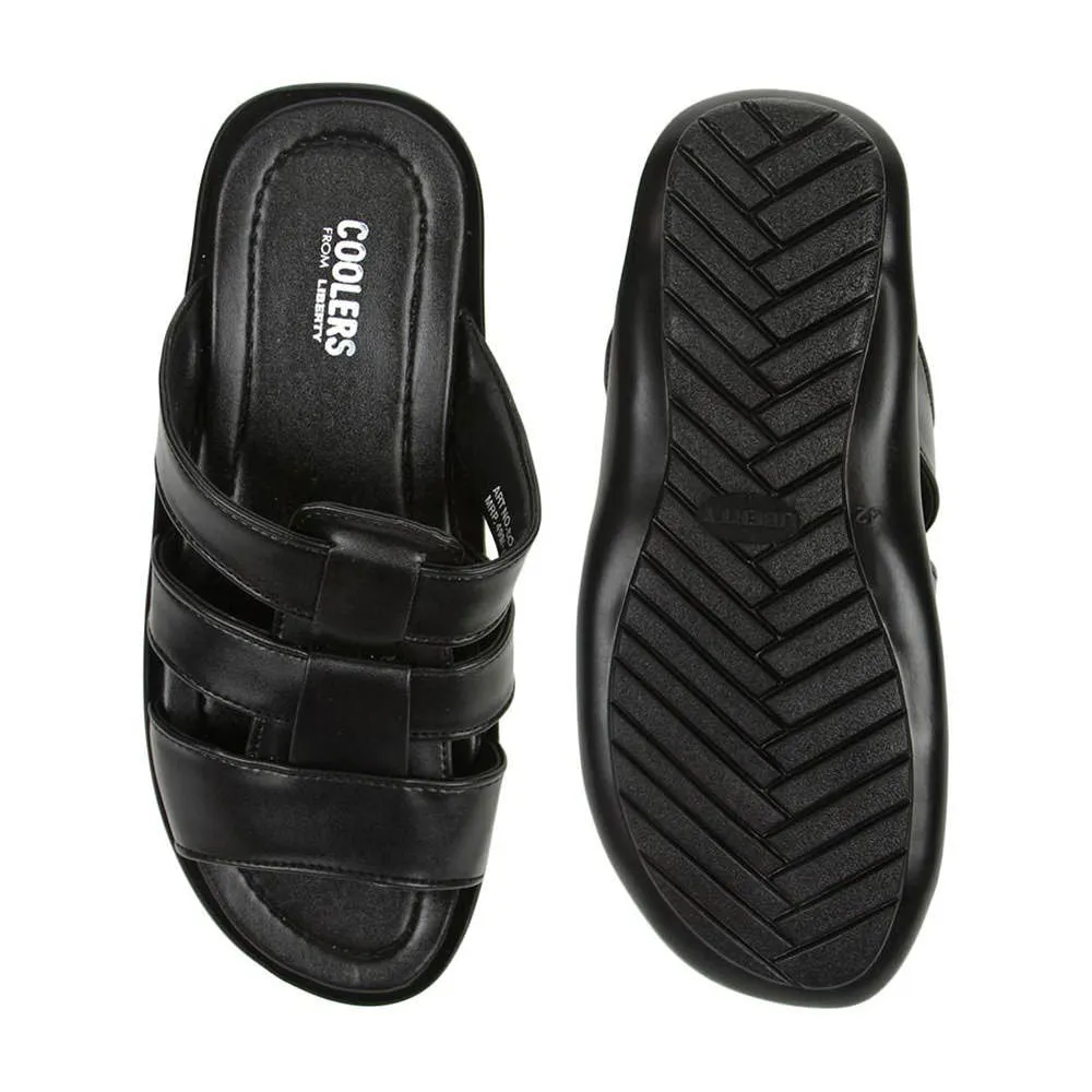 Coolers Casual (Black) Slippers For Men COOL99-3 By Liberty Slides Summer