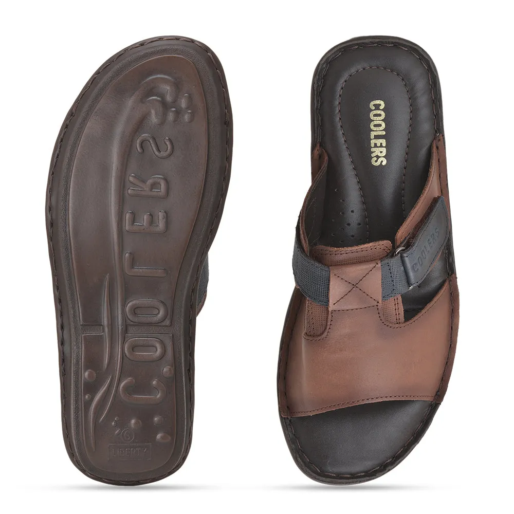 Coolers Casual (Tan) Slippers For Men E278-01N By Liberty Best Indoor Slippers For Plantar Fasciitis