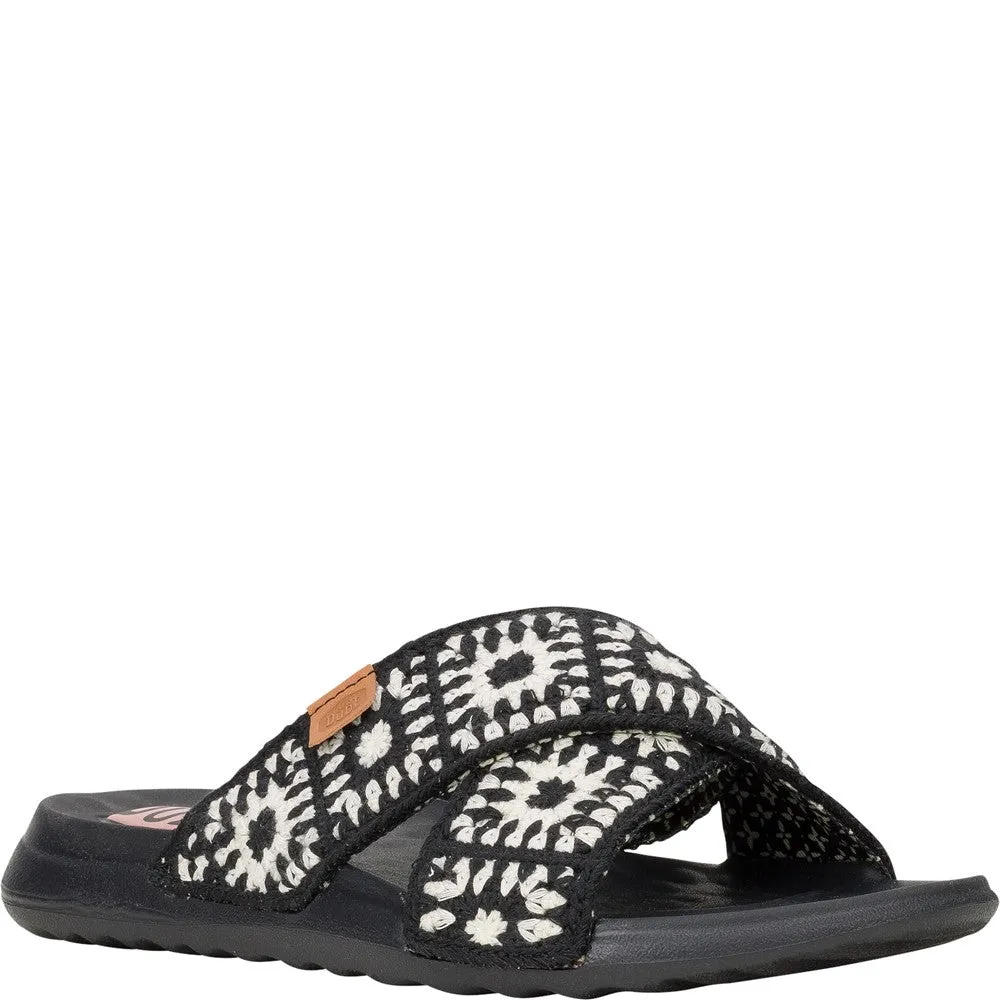 platform HEYDUDE Christi Slide Cottage Crochet Mule