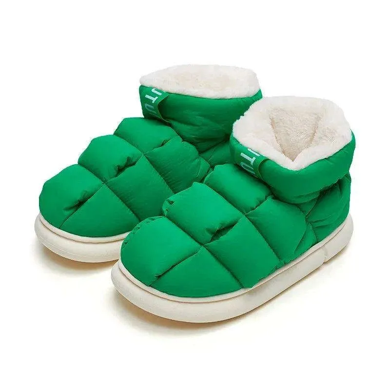 Adidas Total Shoes Couples' Cozy Winter Waterproof Snow Boots & Plush High-Top Slip-Ons Set