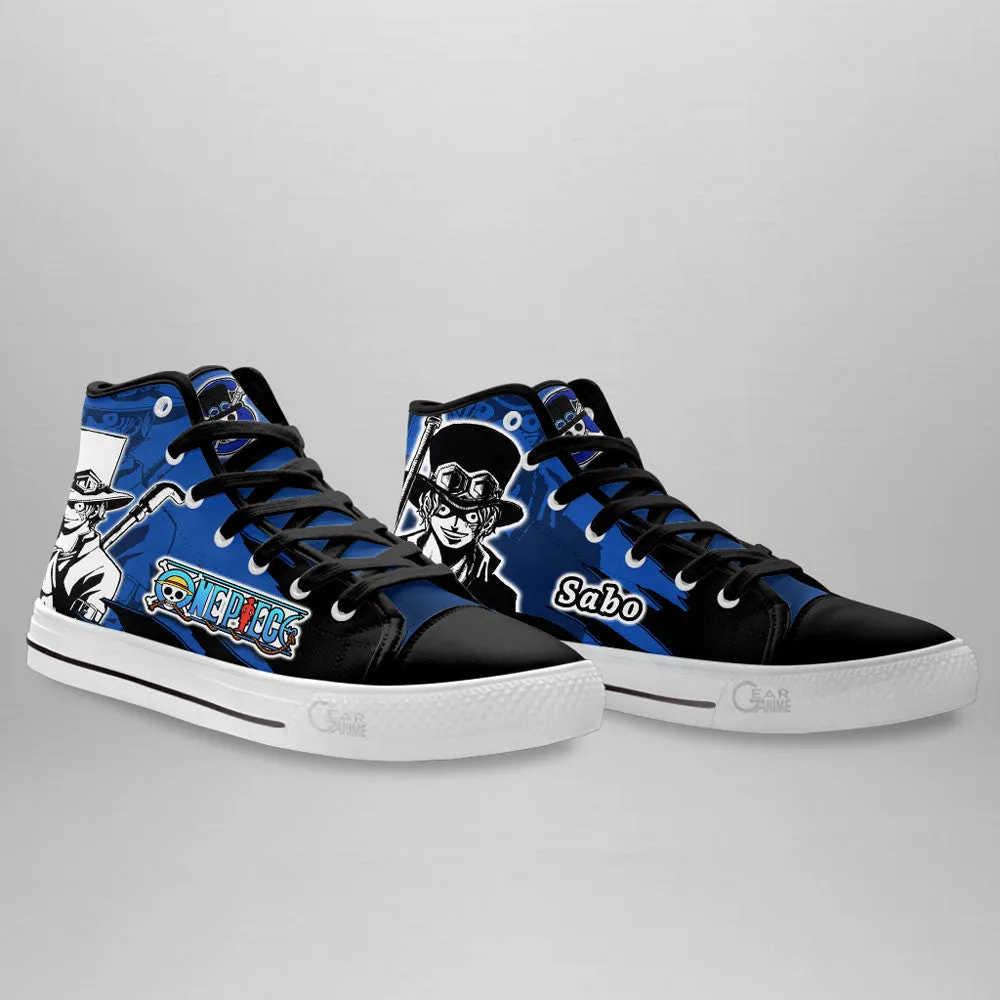 Sabo High Top Shoes OP Custom Anime Sneakers Mix Manga Asics Super Blast 2 Shoes