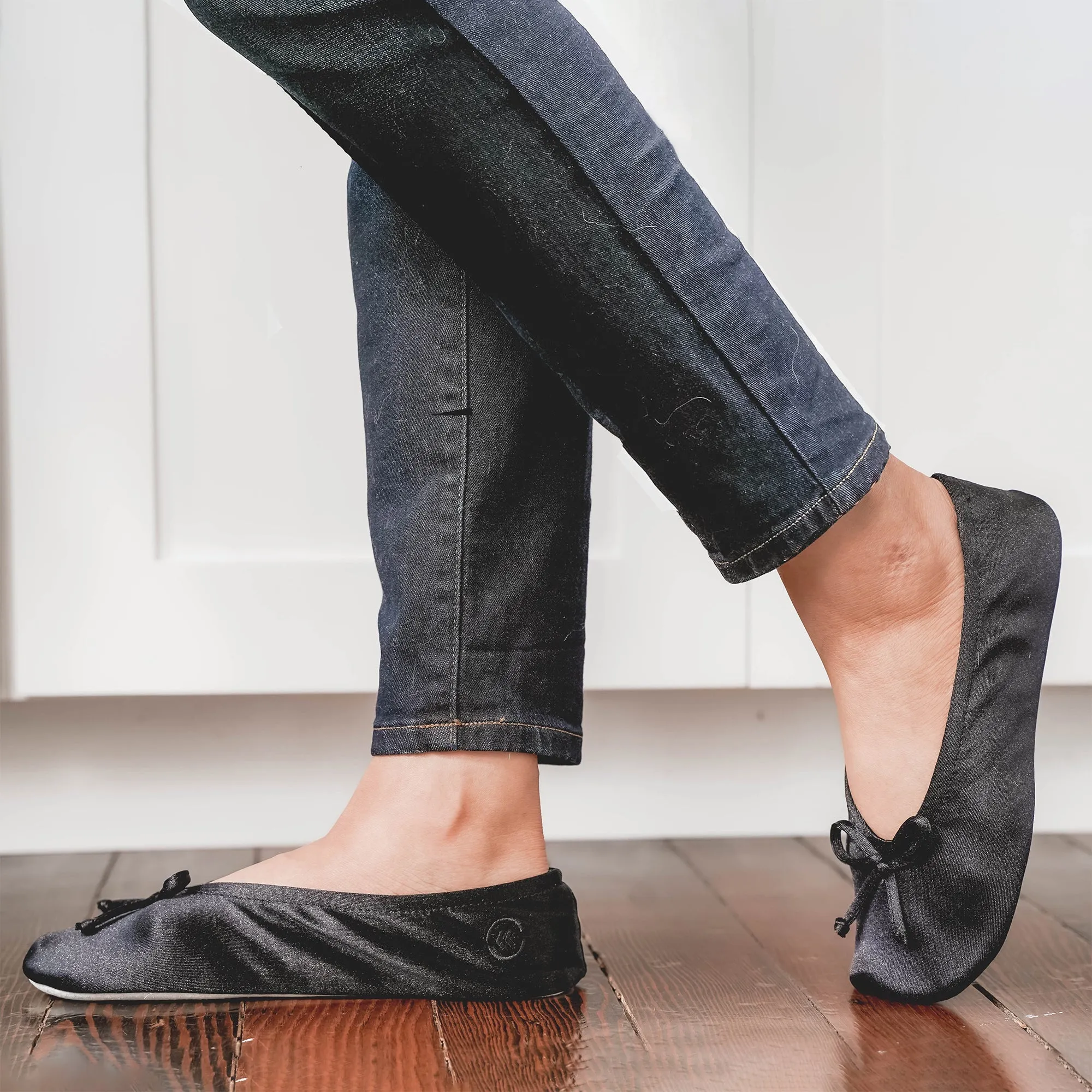 Best Heated Slippers Womens Satin Ballerina Slippers with Satin Bow