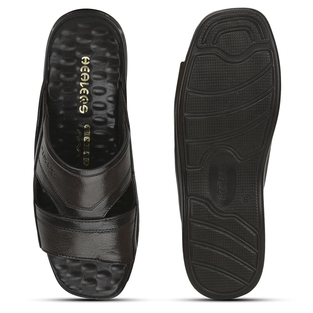 Slippers For Bathing Healers Casual Slippers For Men (Brown) 2050-803D By Liberty