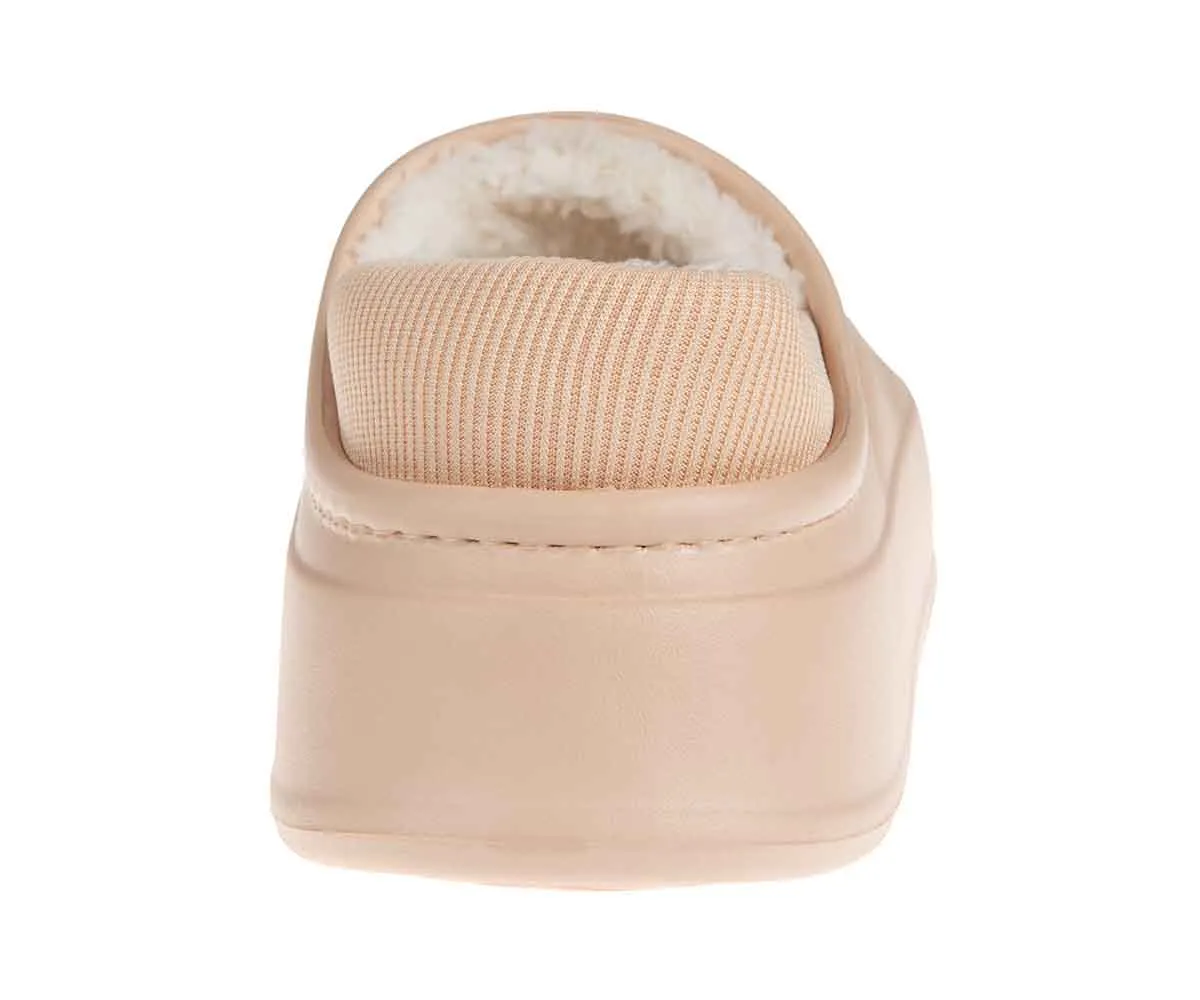 Slippers At Target FOAMWALK Women's Platform Clogs - Quilted Fuzzy Clogs for Women, Faux Fur Lined Fall Clogs Slippers for Women