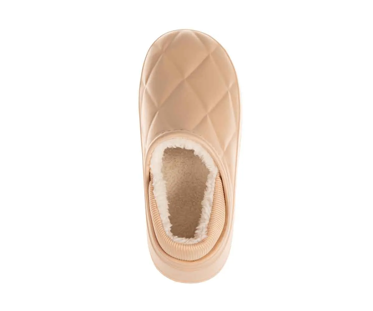 Slippers With Cats FOAMWALK Women's Platform Clogs - Quilted Fuzzy Clogs for Women, Faux Fur Lined Fall Clogs Slippers for Women