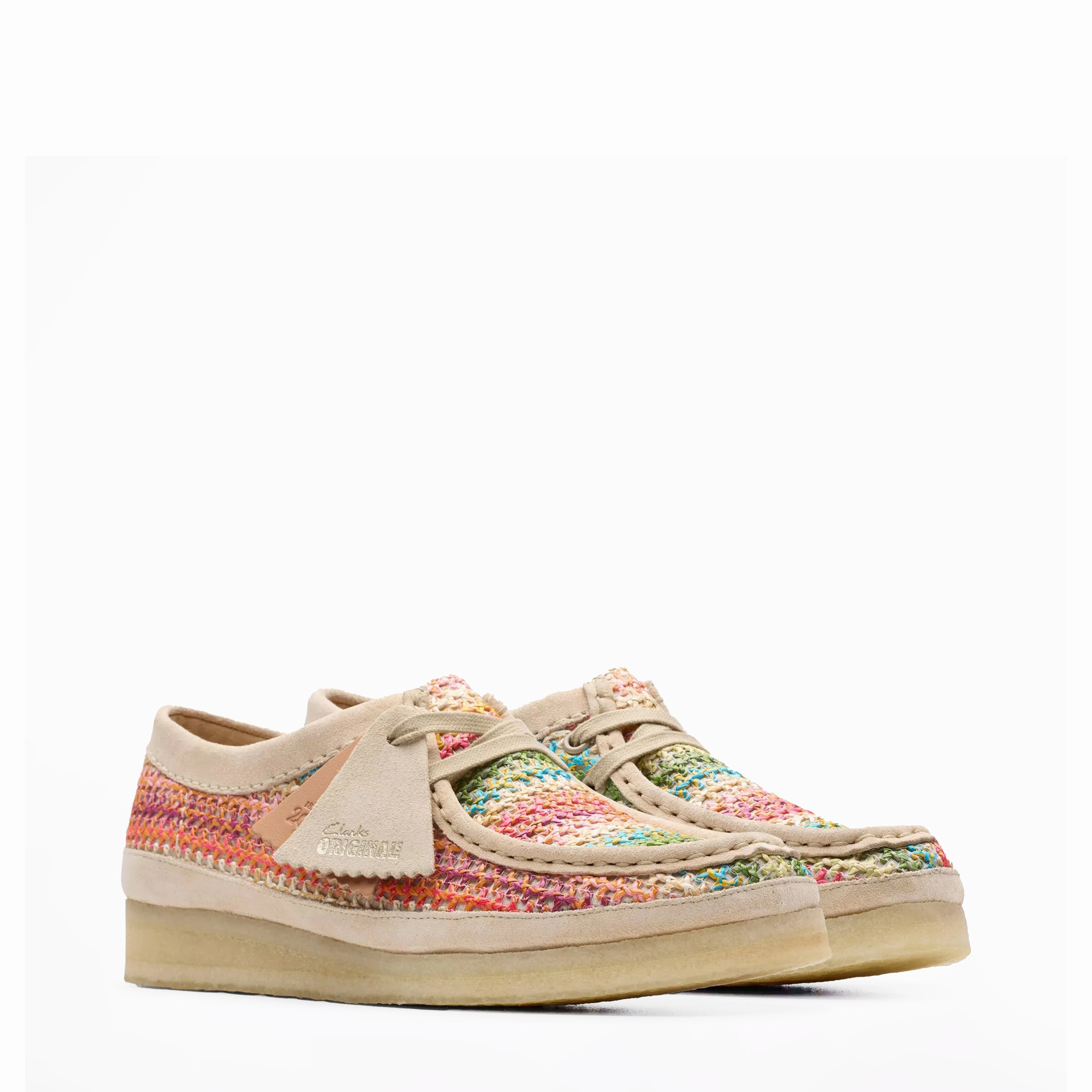 buckle Effortless Stylish Shoes Clarks Originals Womens Wallabee Multi Raffia