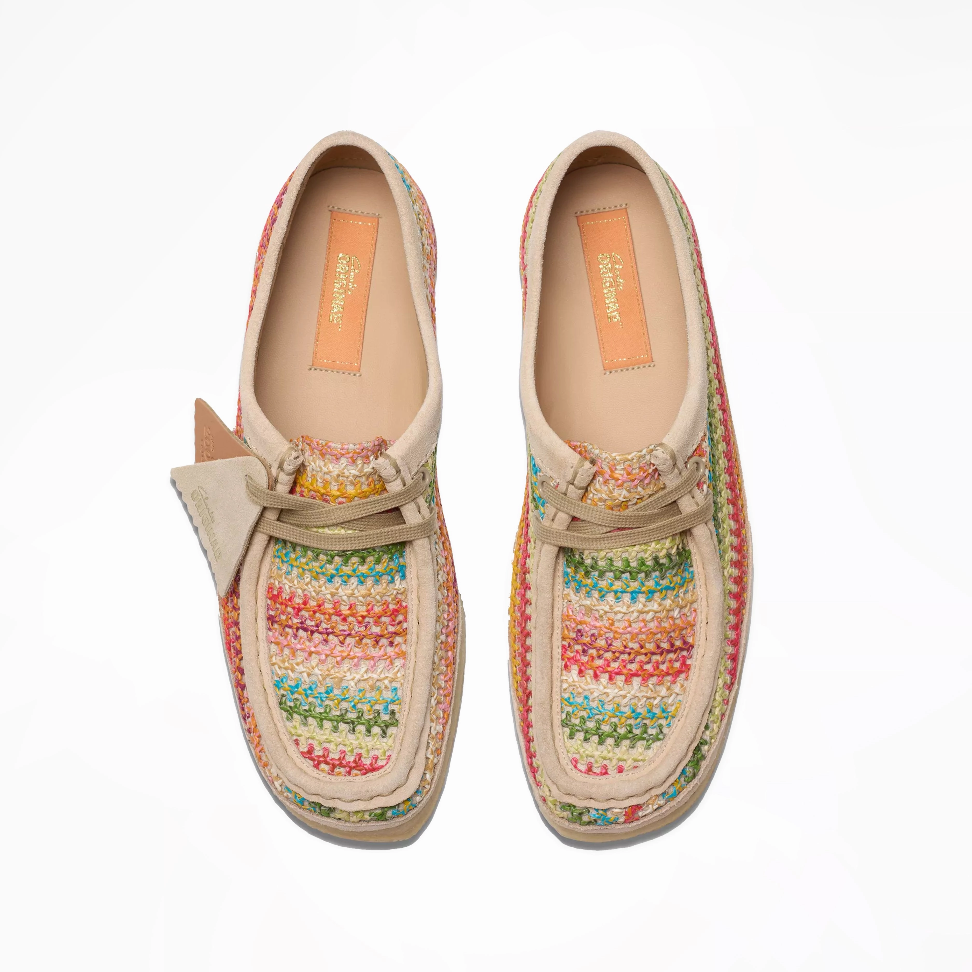 Bride Side Fit Glow Clarks Originals Womens Wallabee Multi Raffia