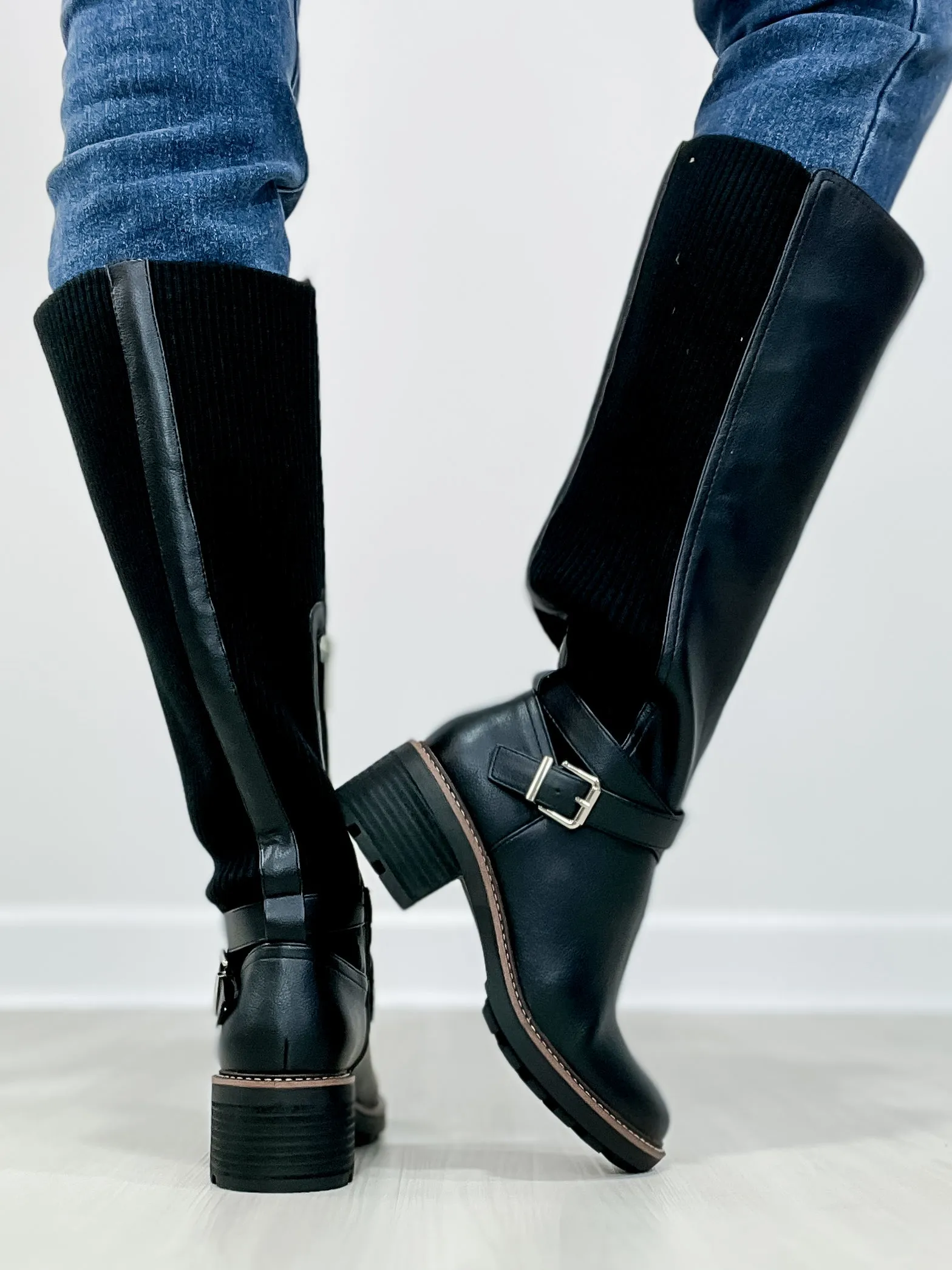 Corkys High There Tall Boots In Black Adidas Tennis Shoes Cloudfoam