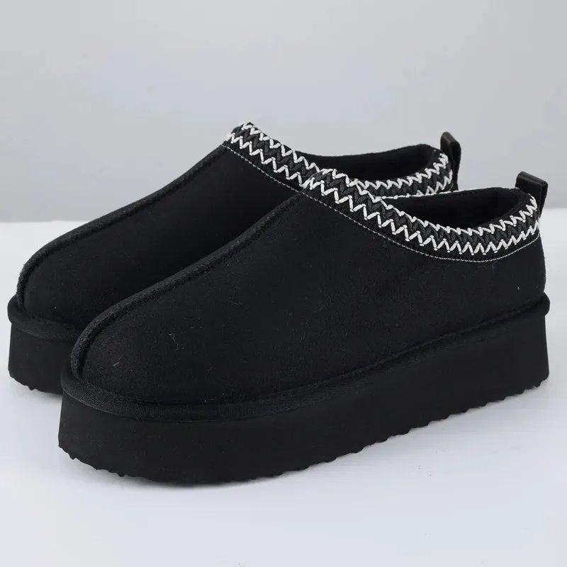 Crestar Women's Winter Slippers Lady Classic Fashion Brand Warm Thick Sole Shoes Short Plush Ankle Snow Boots Outdoor and Indoor Minnie Slippers