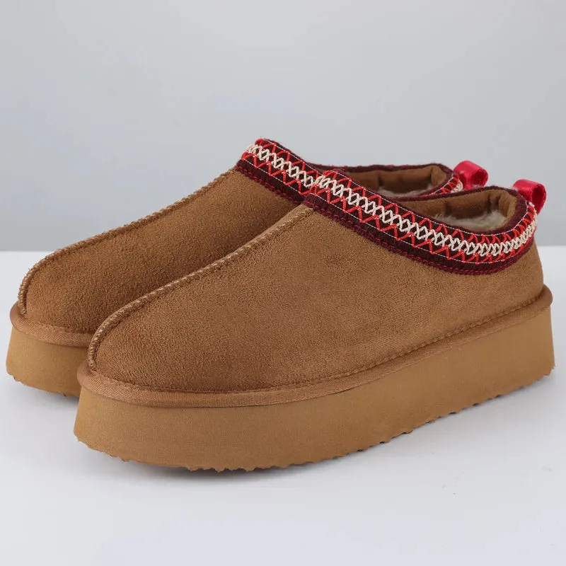 Hydes Slides Crestar Women's Winter Slippers Lady Classic Fashion Brand Warm Thick Sole Shoes Short Plush Ankle Snow Boots Outdoor and Indoor