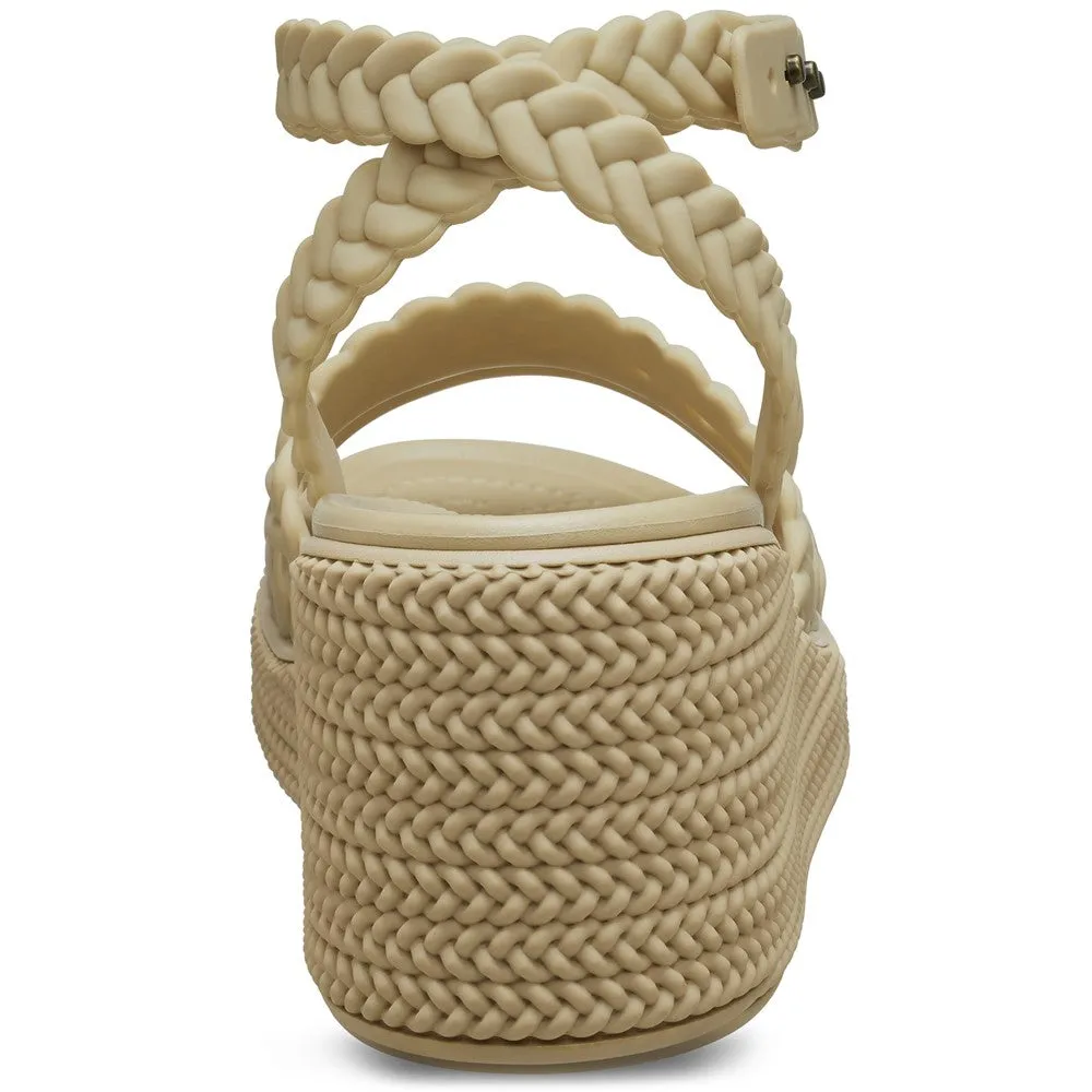 Errand Style Shock absorption Crocs Brooklyn Woven Ankle Strap Wedge