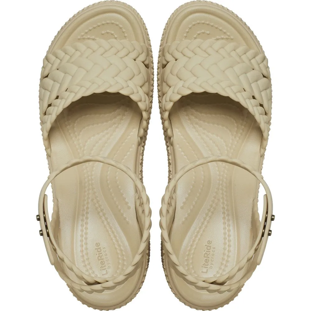 Crocs Brooklyn Woven Ankle Strap Wedge City Chill Leather