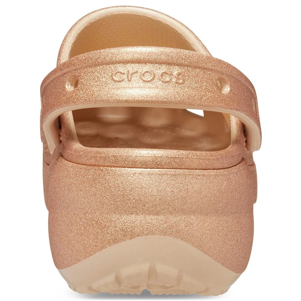 Breathable Summer Footwear Crocs Classic Platform Glitter Clog