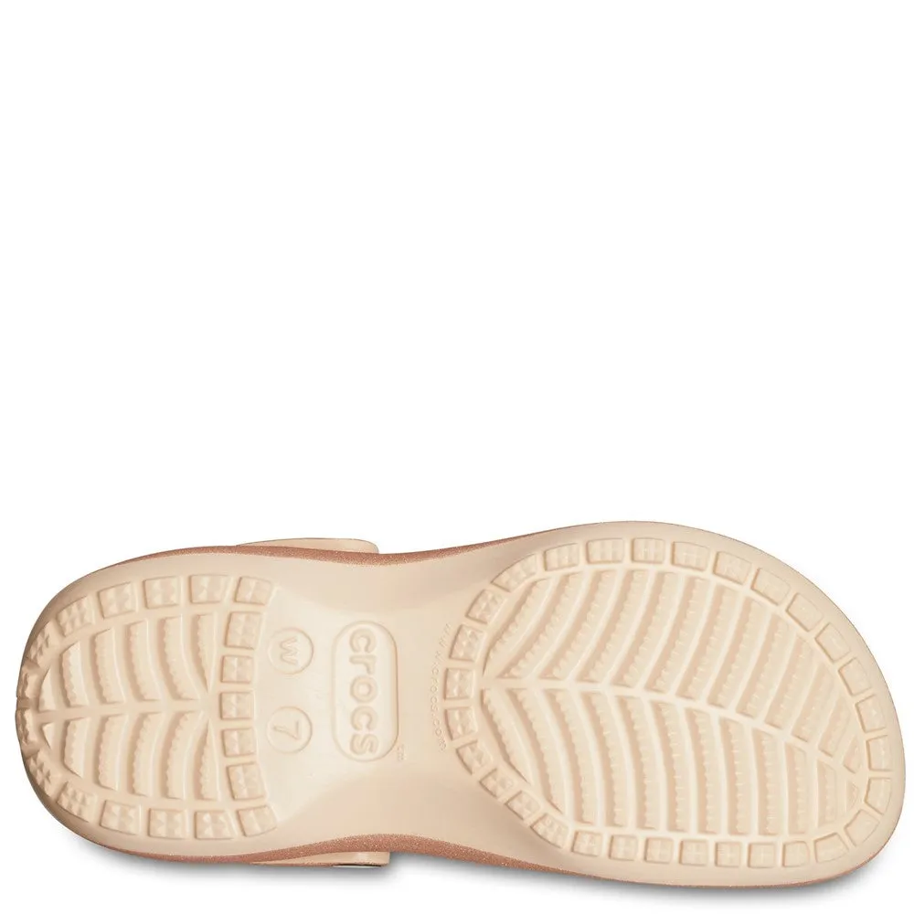 Thick sole Open Toe Design Crocs Classic Platform Glitter Clog