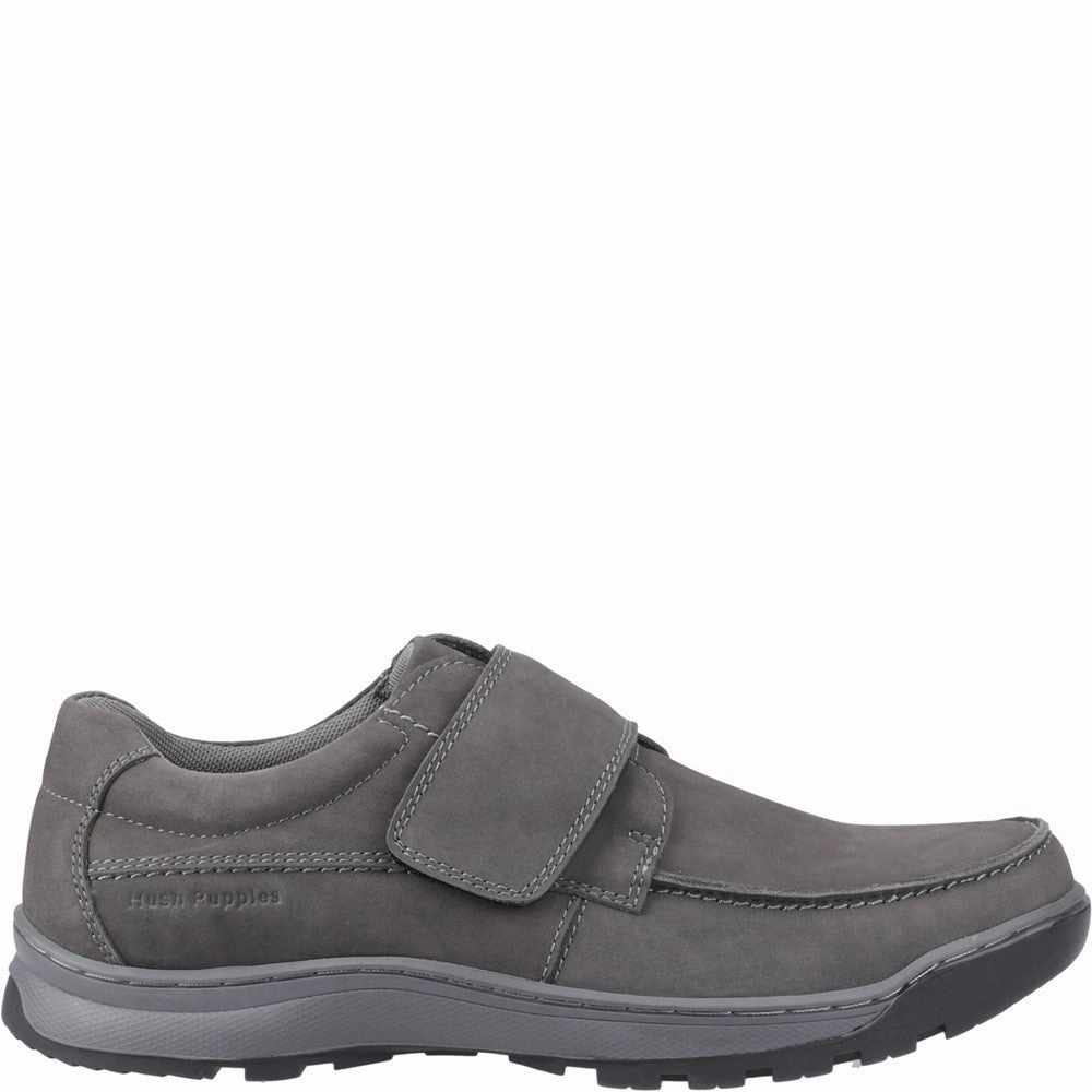 Hush Puppies Casper Touch Fastening Shoes Dark Tone