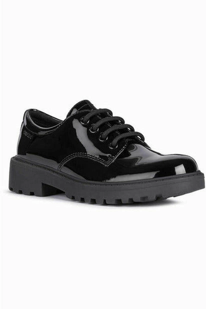 Suede Geox Casey J0420C  black patent
