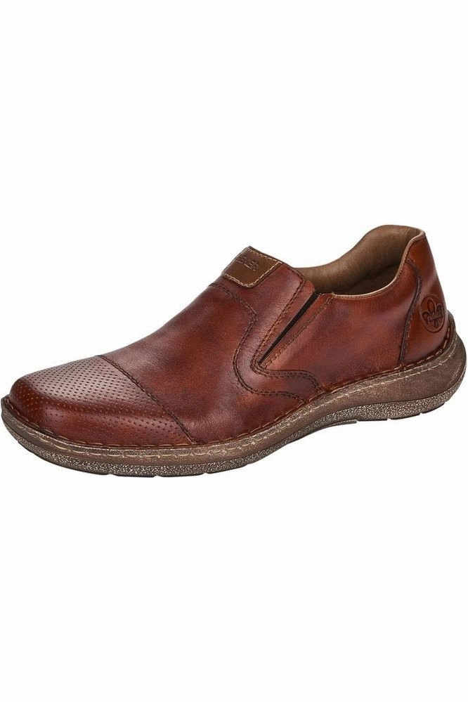 Rieker Mens Slip on Shoe 03056 24 brown Easy Walk