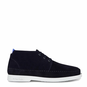 Slip   Resistant Sleek Construction Paul Smith Crane Suede Shoe Navy