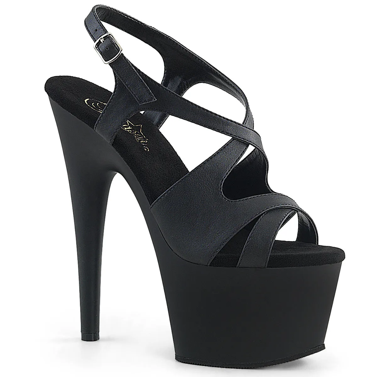Walmart Asics Shoes ADORE-730 Pleaser Black Faux Leather Sexy Platform Shoes (Pole Dancing Heels)