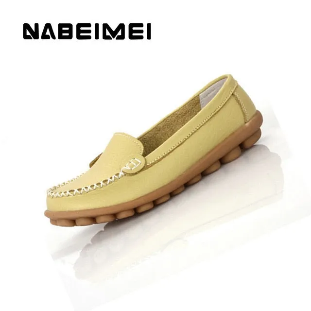 Women Soft Loafers Non-Slip Sturdy Sole Genuine Leather Shoes American Classics Hampton Loafers