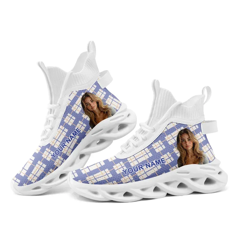 Custom Plaid Shoes with Your Name and Logo for Every Step Yoga Meets Style