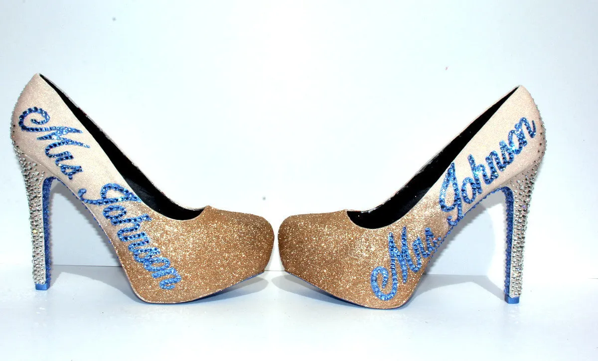 Custom White Gold Ombre Wedding/Prom Shoe Venom Asics Shoes