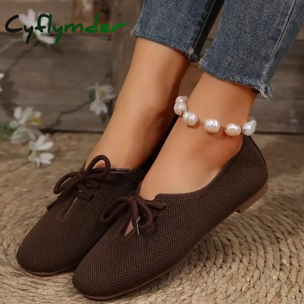 Penny Loafers Designer Cyflymder Autumn Mesh Breathable Women's Flat Shoes Solid Simple Ballet Flats Female Casual Lace-up Walking Shoes for Women