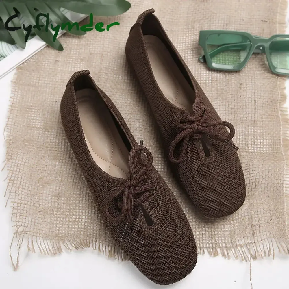 Wide Width Platform Loafers Cyflymder Autumn Mesh Breathable Women's Flat Shoes Solid Simple Ballet Flats Female Casual Lace-up Walking Shoes for Women