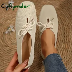 Cyflymder Autumn Mesh Breathable Women's Flat Shoes Solid Simple Ballet Flats Female Casual Lace-up Walking Shoes for Women Tory Burch Ballet Loafers
