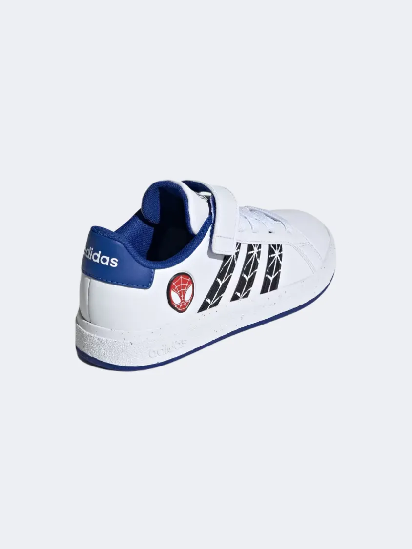 Adidas Strength Training Shoes Adidas Grand Court Spider Ps-Boys Sportswear Shoes White/Black/Blue