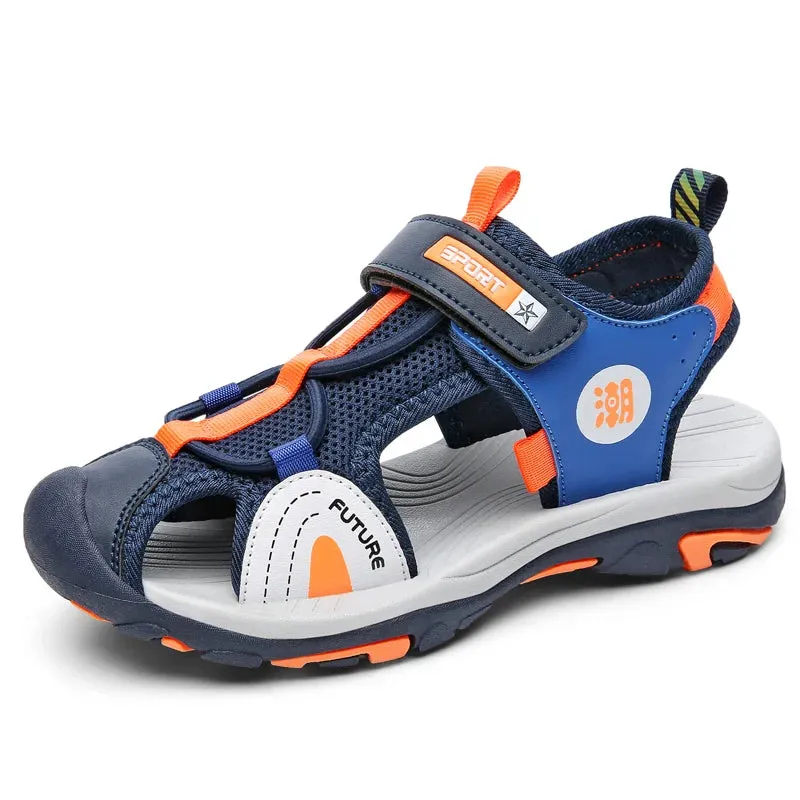 Asics Gt 2000 Trail Shoes New Style Summer Beach Water Children Sandals Fashion Shoes Outdoor Non-slip Soft Bottom Shading Leather Boys Comfortable