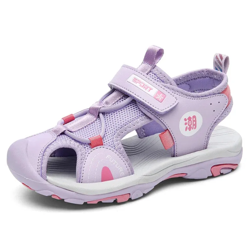 New Style Summer Beach Water Children Sandals Fashion Shoes Outdoor Non-slip Soft Bottom Shading Leather Boys Comfortable Asics Running Shoes Review