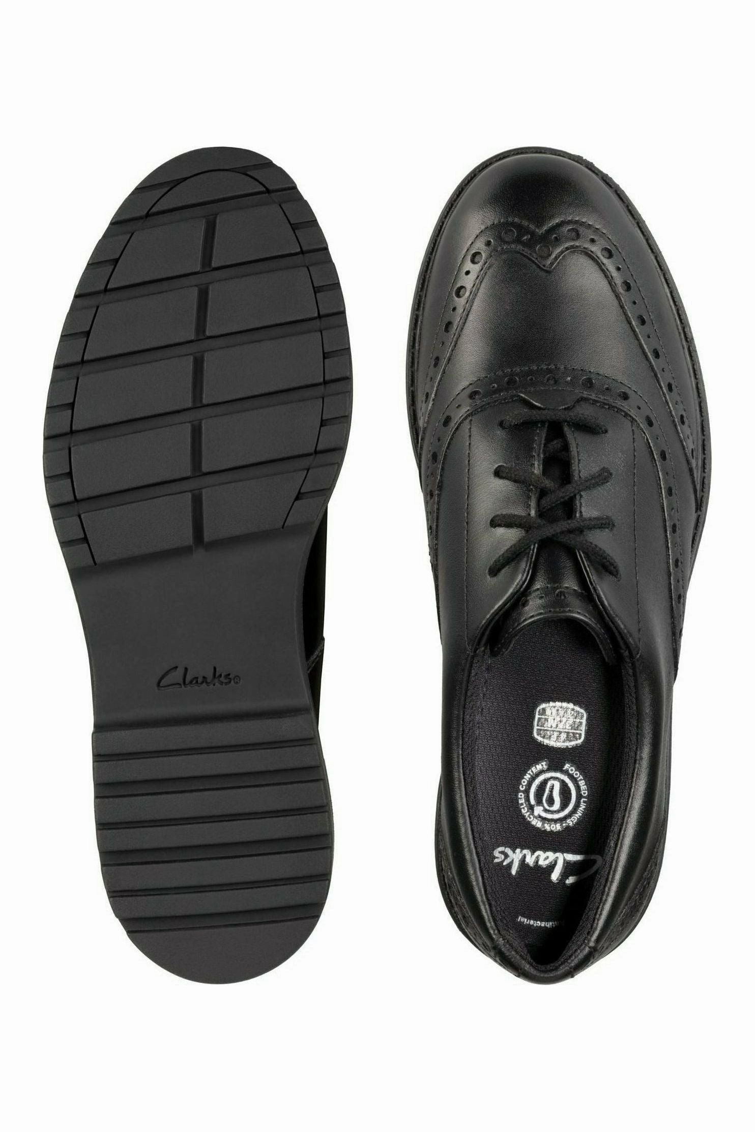 Clarks Loxham Brogue Youth black Love Glow