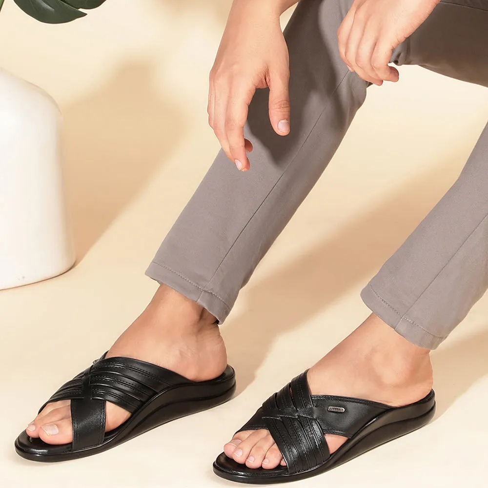 Coolers Casual (Black) Slippers For Men TAYLOR By Liberty Slippers Pope