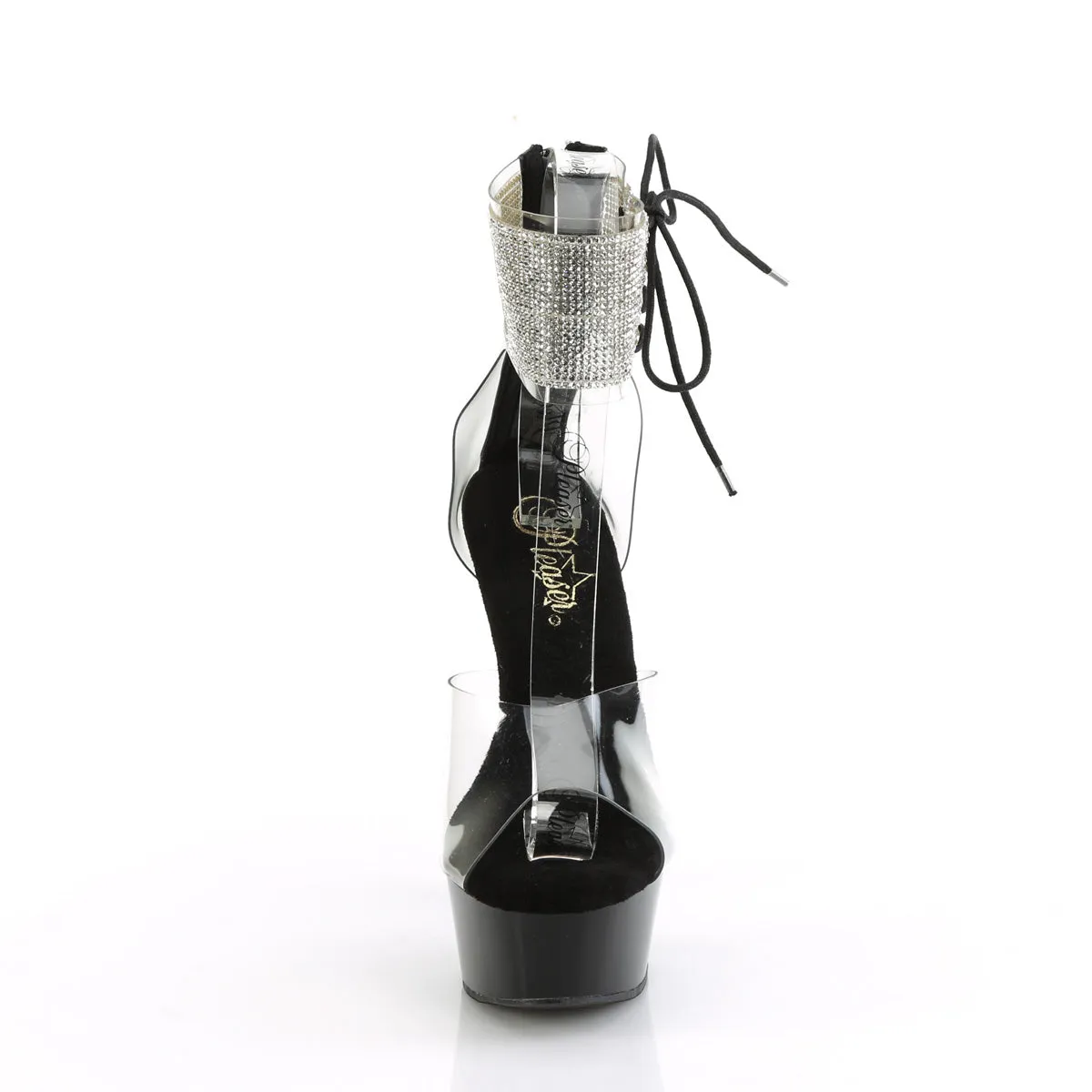 Asics Everyday Shoes DELIGHT-624RS Pleaser Clear/Black Sexy Platform Shoes (Pole Dancing Heels)